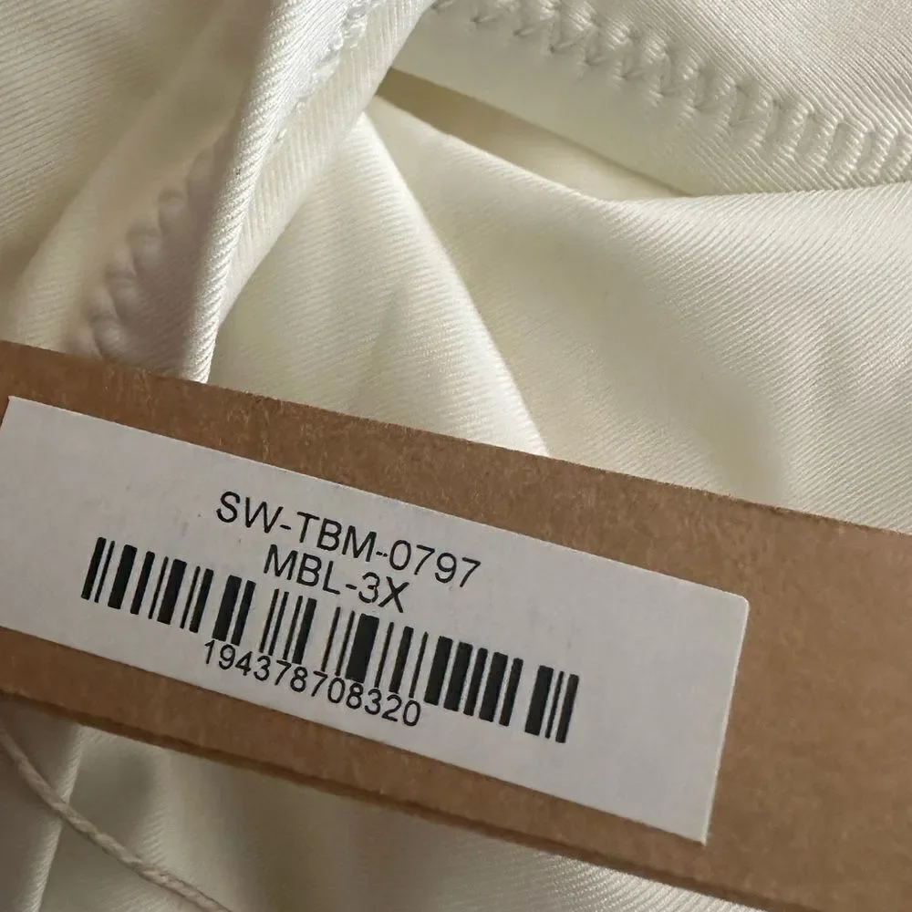 NWT SKIMS Recycled Swim Low Rise Tie Bikini Bottom In White Swim Bottom